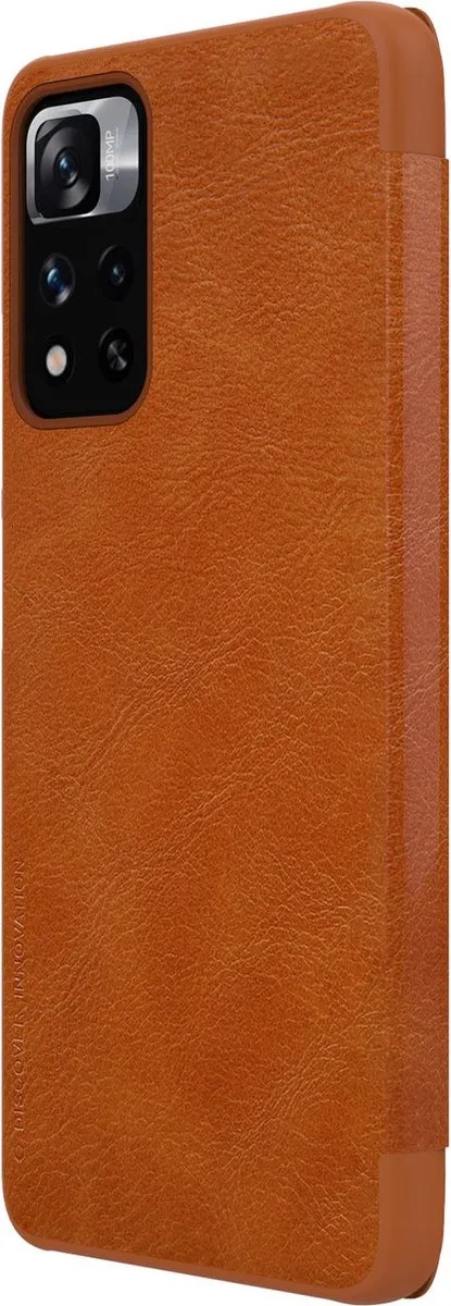 Nillkin Qin Case Xiaomi Redmi Note 11 Pro+ - Bruin - afbeelding 4 van 6