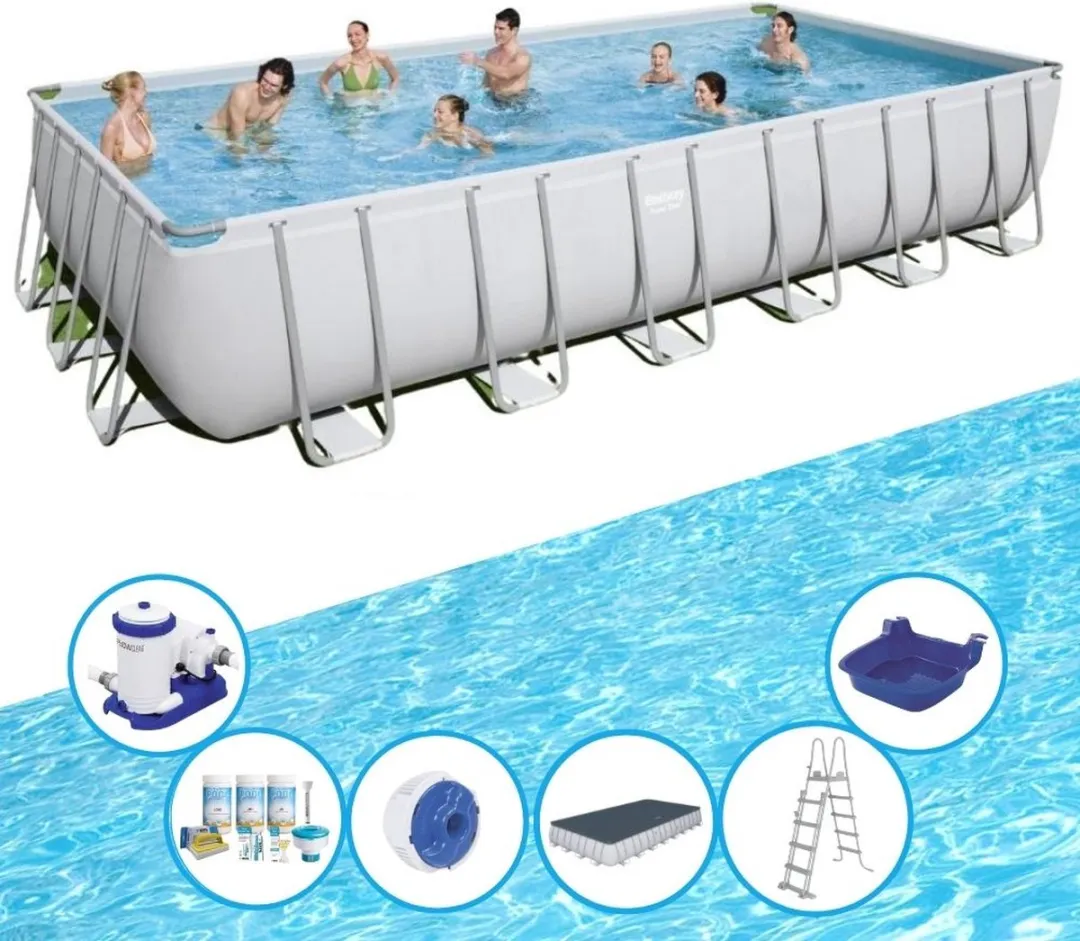Bestway Power Steel Zwembad 732x366x132cm - 30.045L Grijs