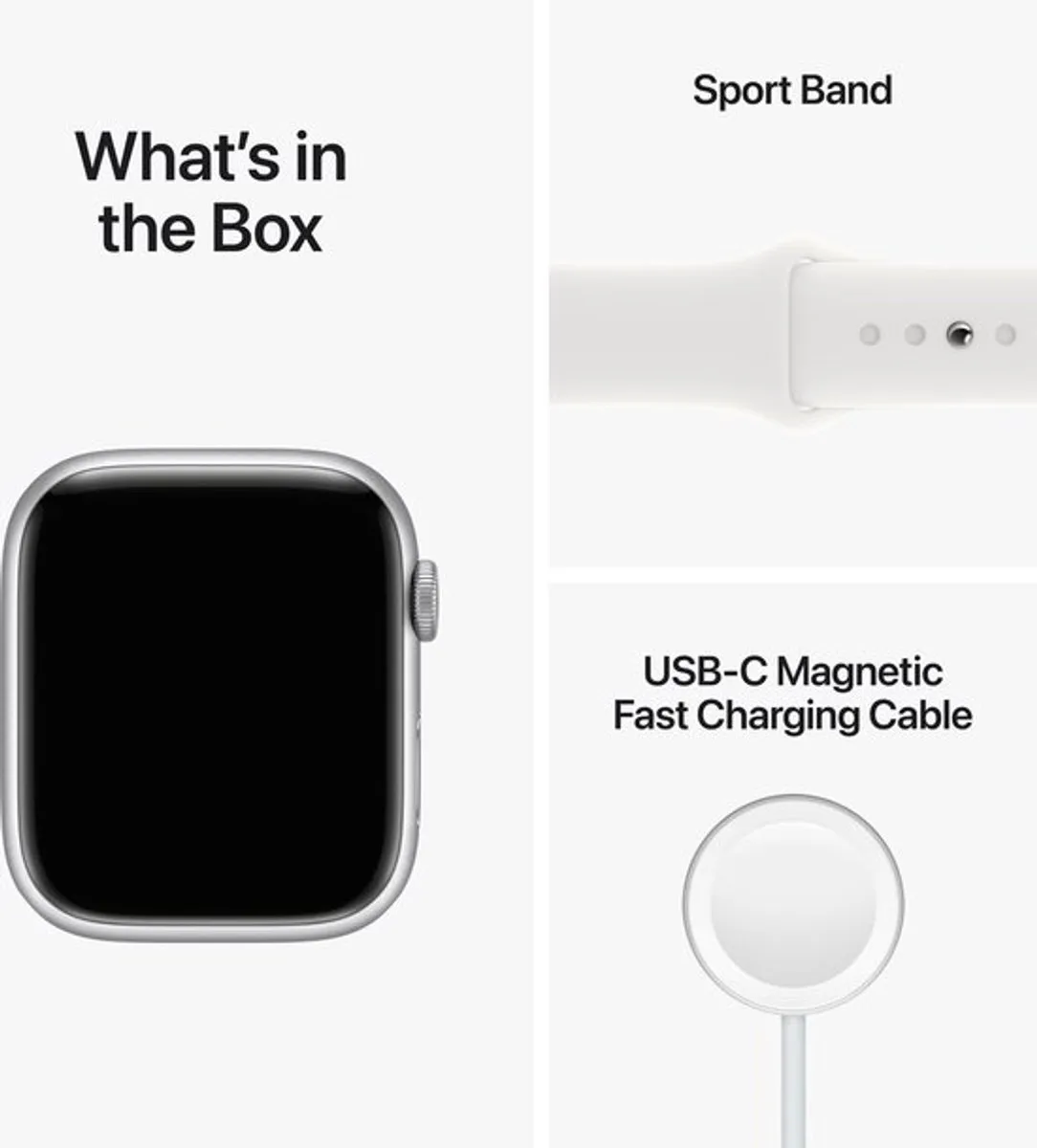 Apple Watch Series 8 45mm - Zilver Aluminium - Wit