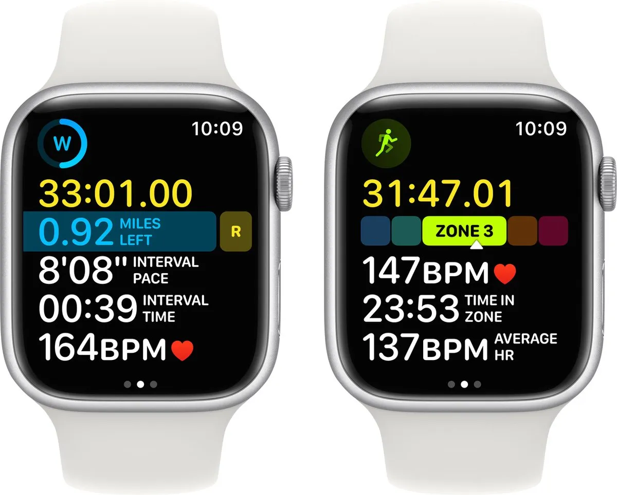 Apple Watch Series 8 45mm - Zilver Aluminium - Wit