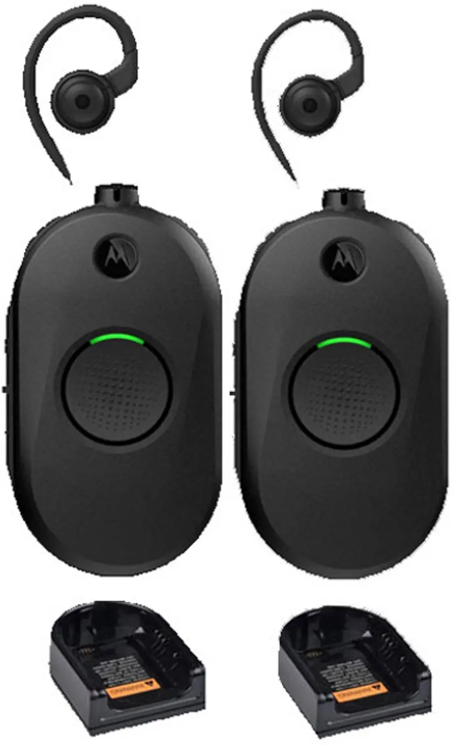 Set van 2 Motorola CLP446E Mini Portofoons met oortje en tafel lader