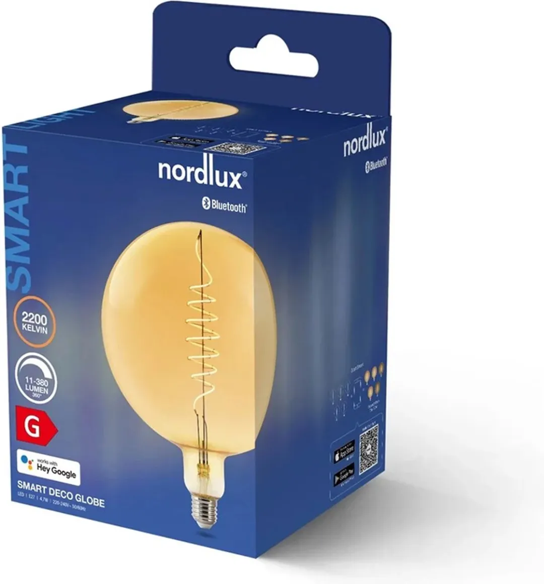 Nordlux G200 Smart Filament E27 - 4.7W 2200K Goudkleurig