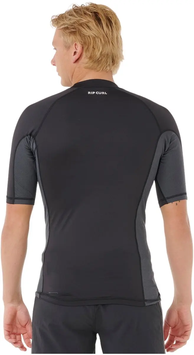 2025 Rip Curl Heren Waves Perf Short Sleeve Lycra Vest - Black - afbeelding 6 van 6