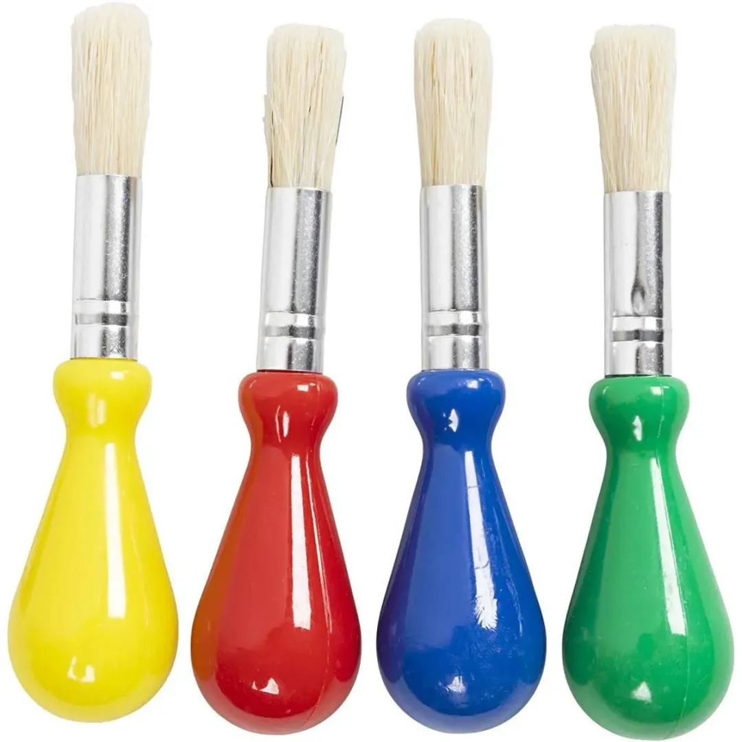 Creativ Company Kinderkwasten Set Kort en Rond - 4 Stuks