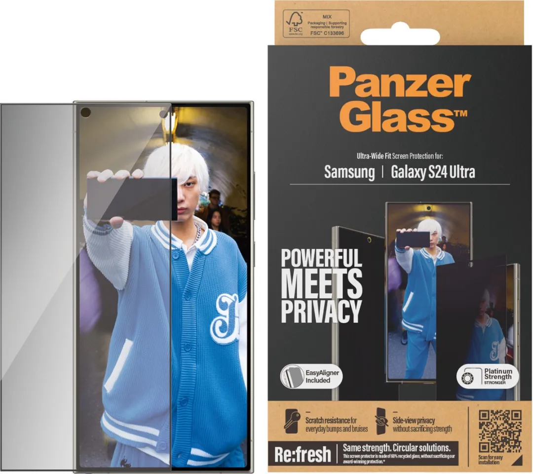 PanzerGlass PZ-P7352 Screenprotector Samsung Galaxy S24 Ultra - Privacy - Case Friendly - afbeelding 6 van 6