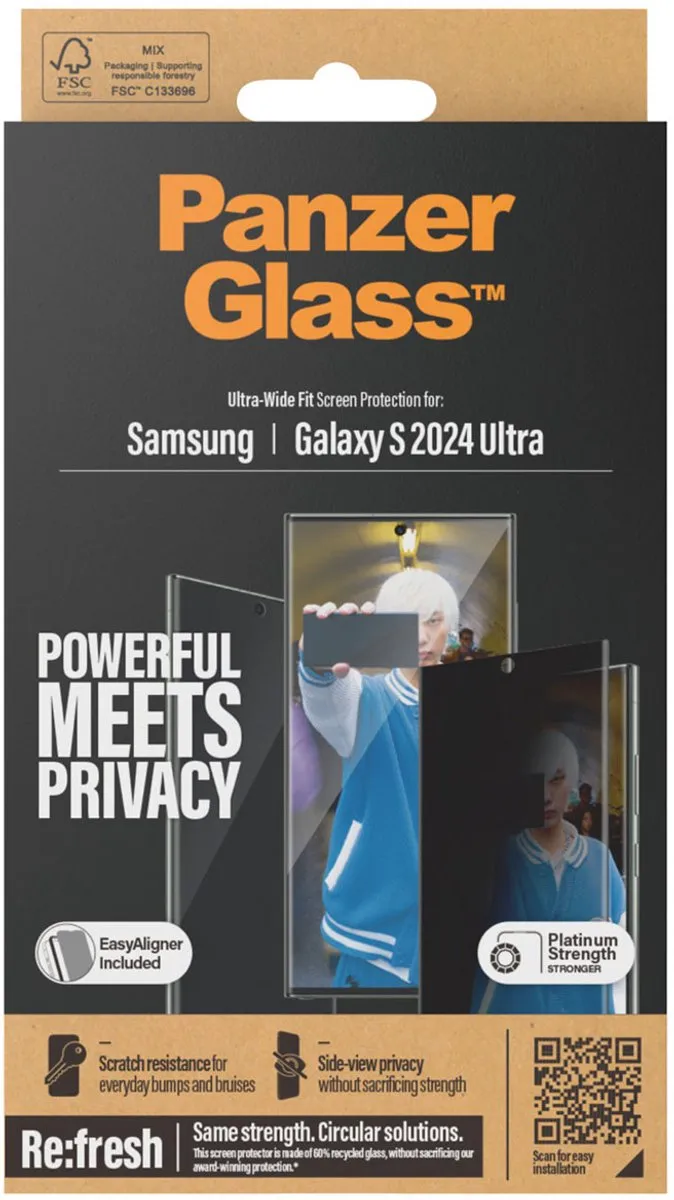 PanzerGlass PZ-P7352 Screenprotector Samsung Galaxy S24 Ultra - Privacy - Case Friendly