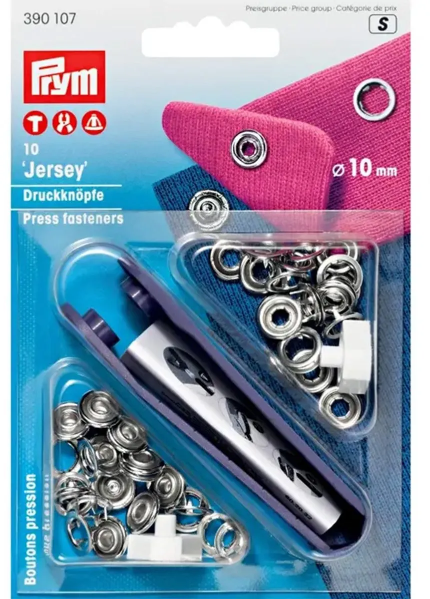 Prym Jersey Drukknopen 10mm Zilver - 10 Stuks