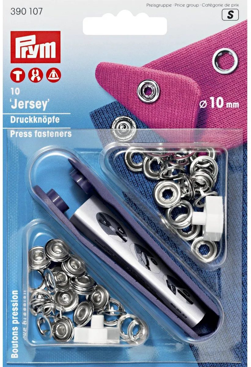 Prym Jersey Drukknopen 10mm Zilver - 10 Stuks