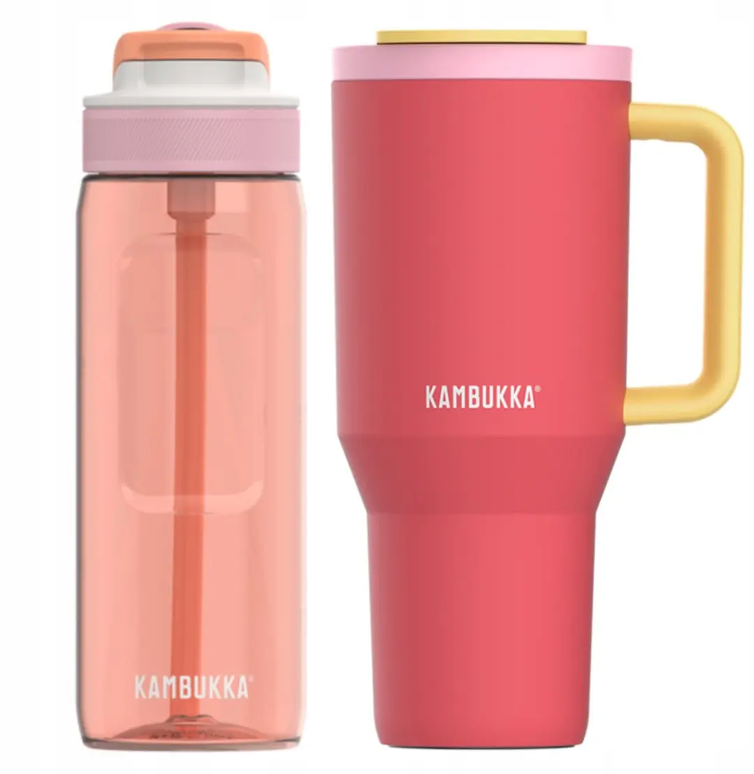 Kambukka Sunkissed Sips Set: Thermobeker & Rietjesfles