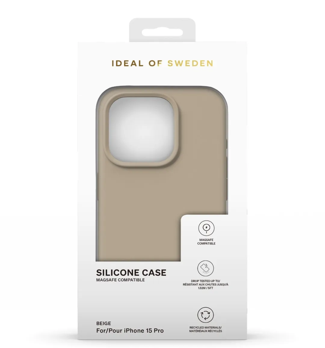 iDeal of Sweden iPhone 15 Pro Silicone Hoes - Beige - MagSafe