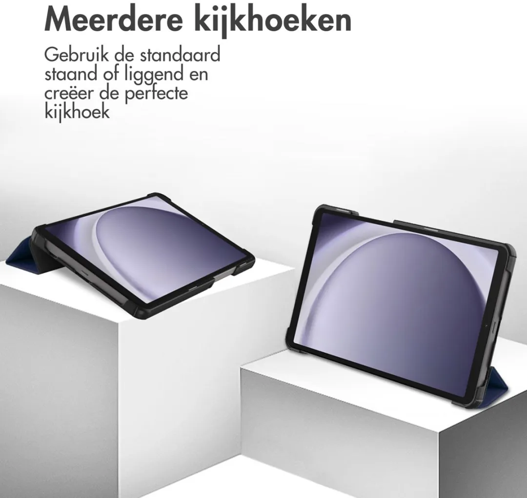 imoshiion Tablethoes SH00066618 - Samsung Galaxy Tab A9/A11 8.7" - Trifold Bookcase Donkerblauw