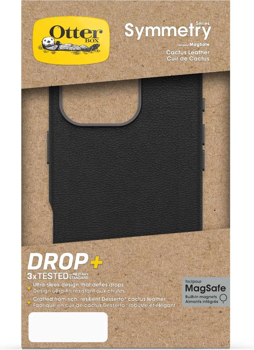 OtterBox Symmetry Cactus Leather Case iPhone 16 Pro - Zwart