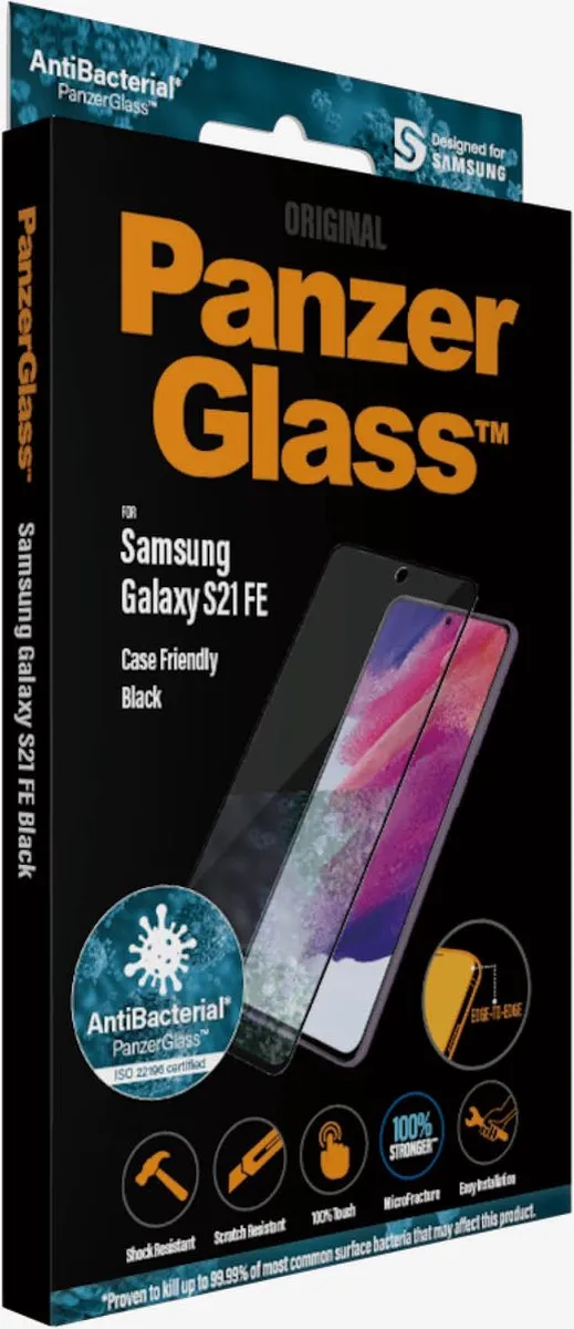PanzerGlass Screenprotector Samsung Galaxy S21 FE - Zwart - afbeelding 6 van 6