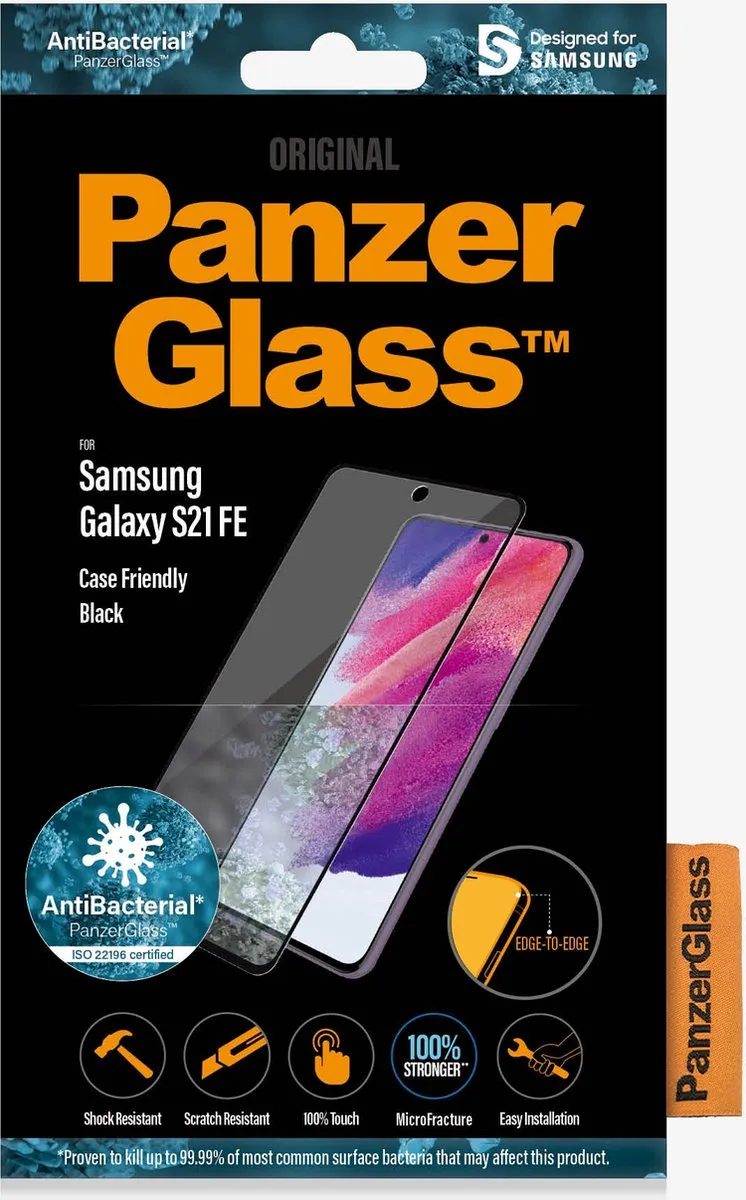 PanzerGlass Screenprotector Samsung Galaxy S21 FE - Zwart
