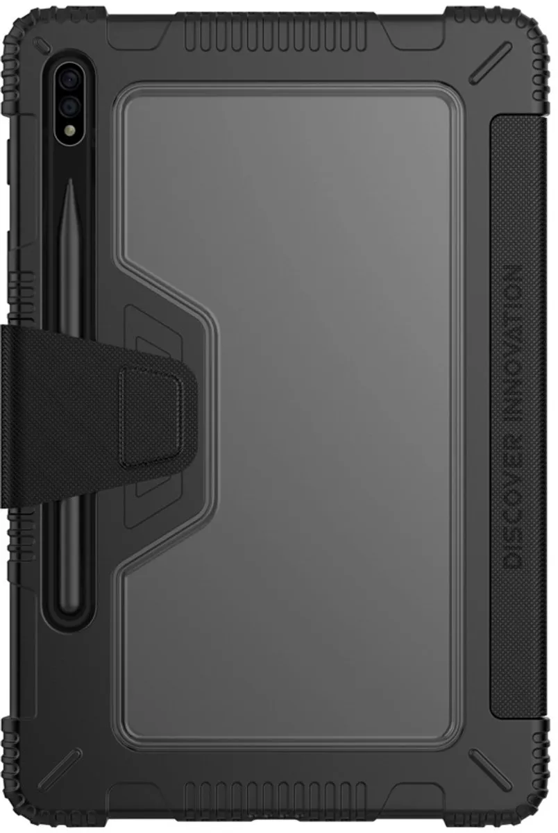 Nillkin Samsung Galaxy Tab S7 Hoes - PU Leren Tri-Fold - 12.4" - Zwart