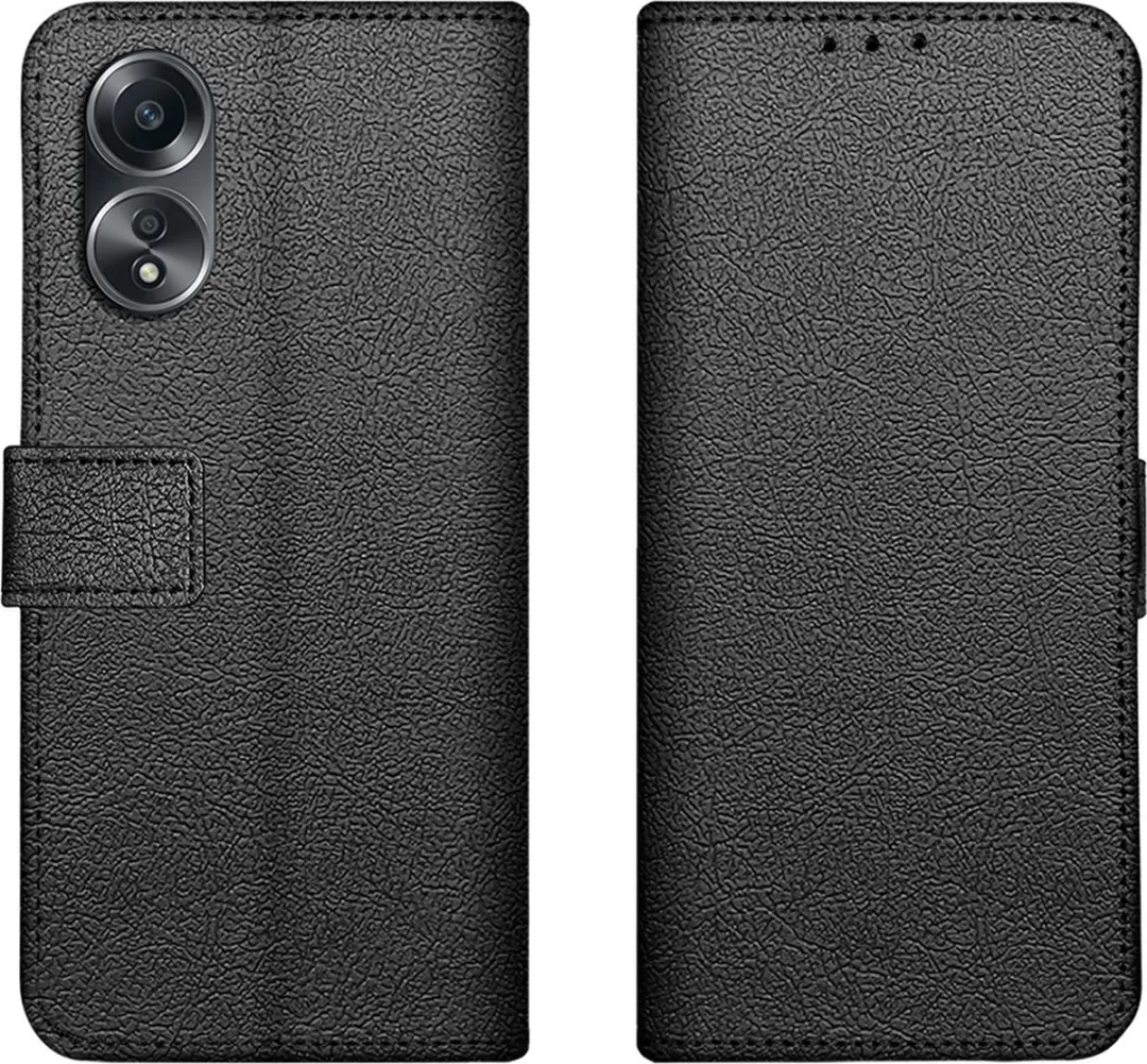 Just in Case Bookcase Hoesje Oppo A58 - 4 Pasjes - Zwart