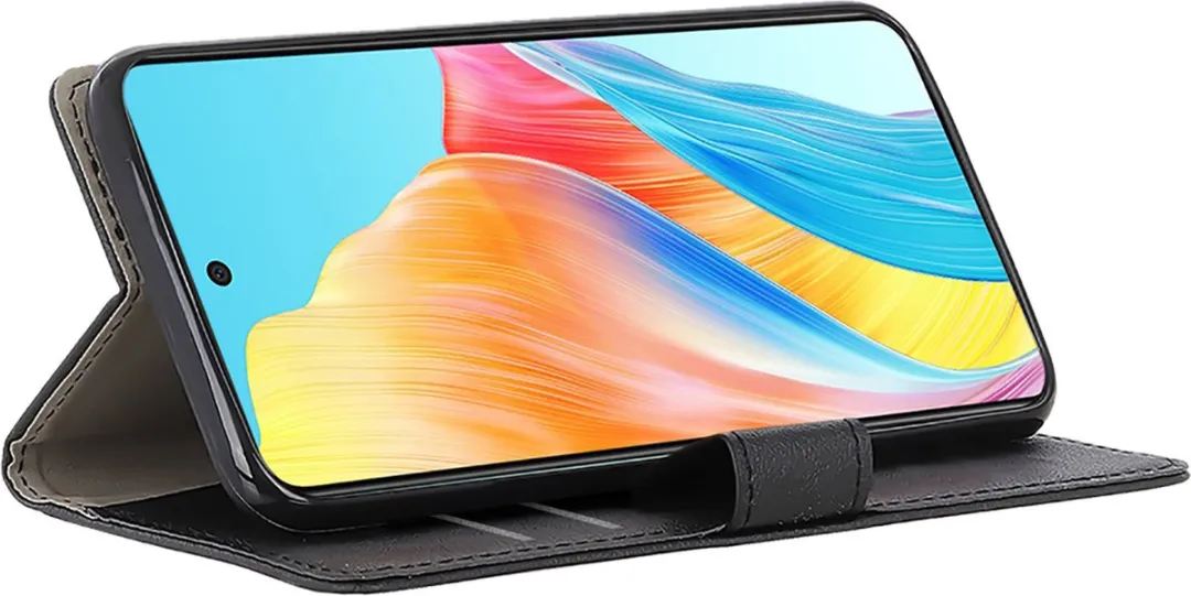 Just in Case Bookcase Hoesje Oppo A58 - 4 Pasjes - Zwart