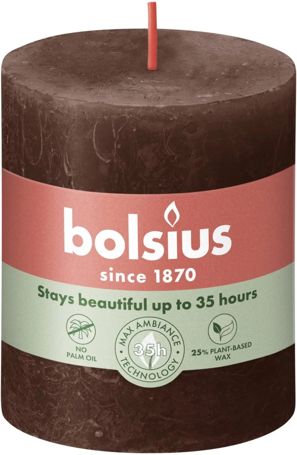 Bolsius Rustiek Stompkaars 80/68 Chocolate Brown