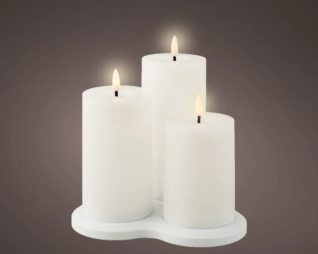 Lumineo Oplaadbare LED Wax Kaarsen 3 Stuks