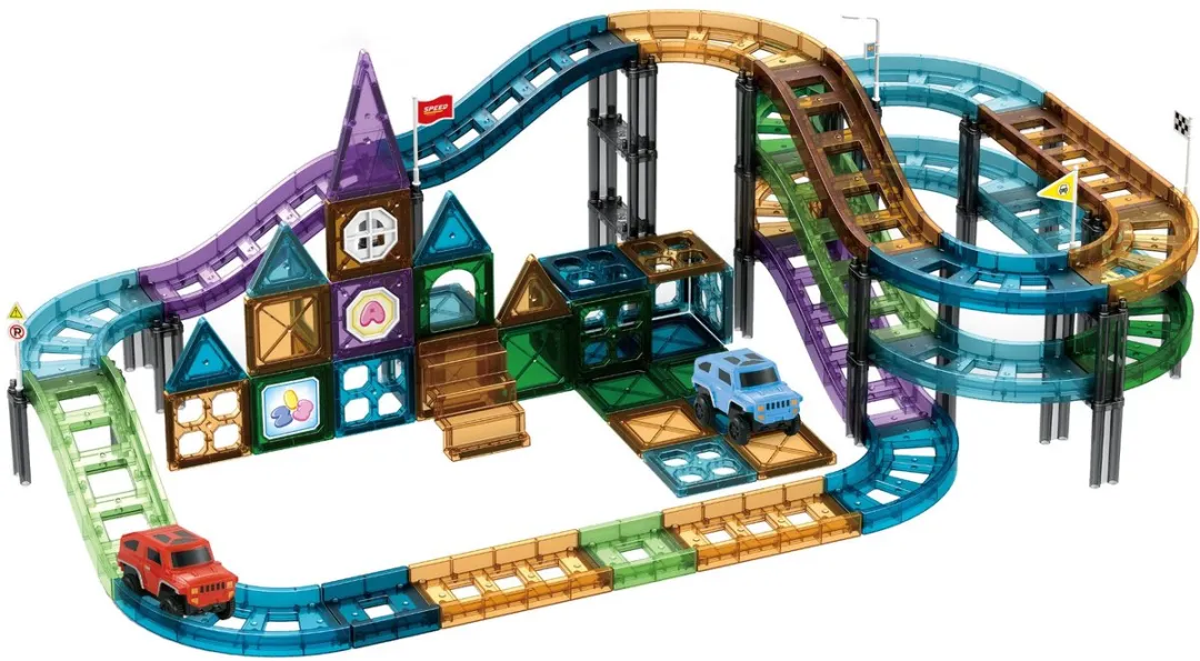 Eco Toys Autobaan Magnetische Tegels 96 Stuks