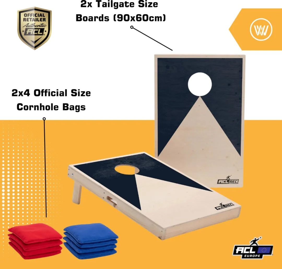 Wicked Wood Games Cornhole Set Zwart Design 90x60cm - 2 Borden 8 Zakjes