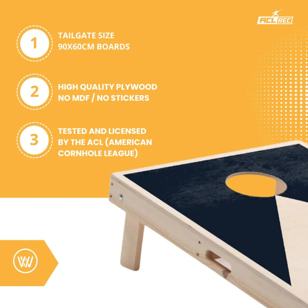 Wicked Wood Games Cornhole Set Zwart Design 90x60cm - 2 Borden 8 Zakjes