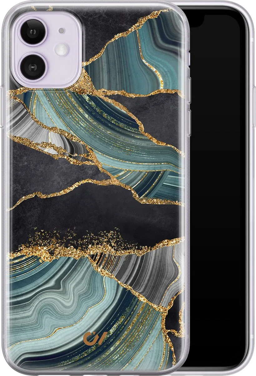 Casevibes Hoesje iPhone 11 Marble Jade Stone - A/11/UV/036