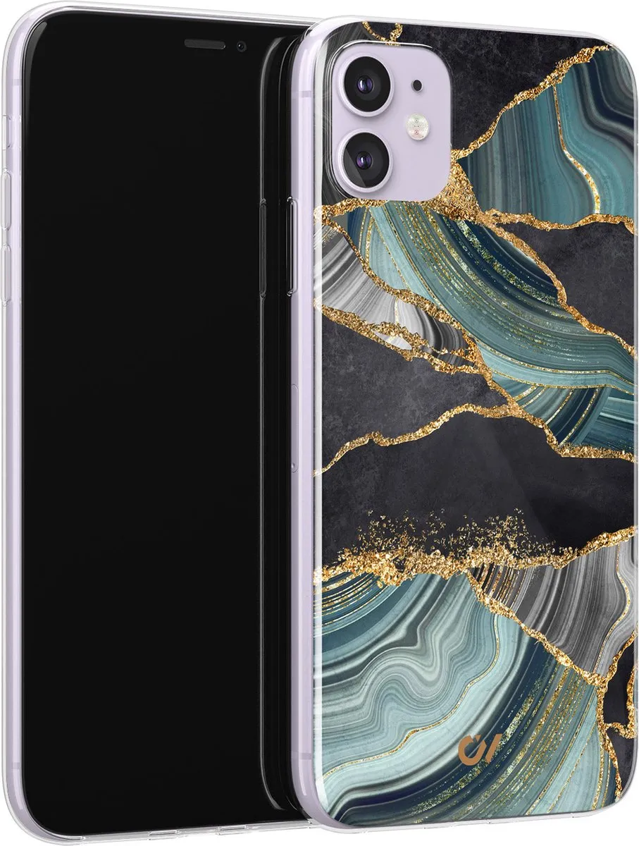 Casevibes Hoesje iPhone 11 Marble Jade Stone - A/11/UV/036