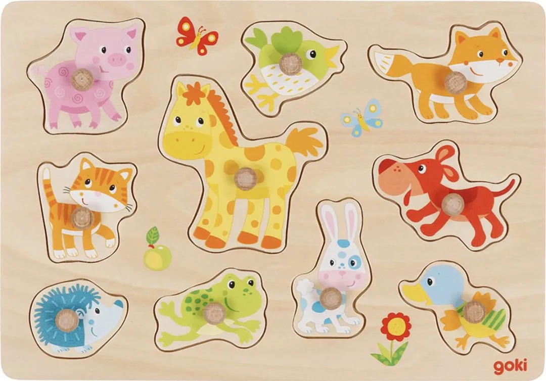 Goki Lift Out Puzzle Baby Animals