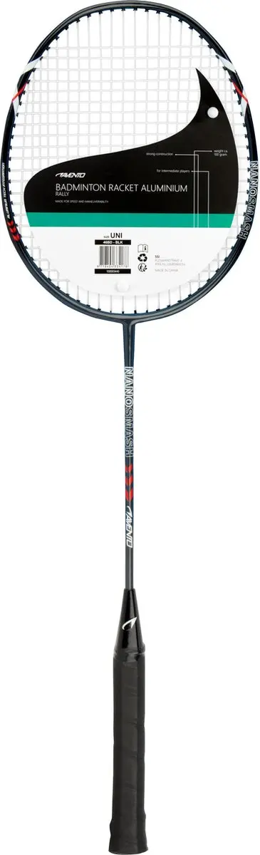 Avento Rally Aluminium Badmintonracket - Zwart/Grijs - afbeelding 5 van 6