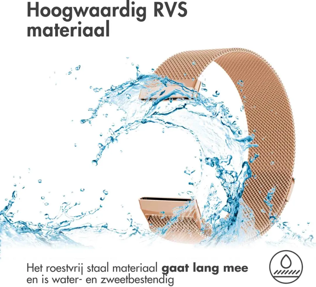 Imoshion Milanees Magnetisch Bandje SH00056691 - Fitbit Smartwatch - S - Roségoud
