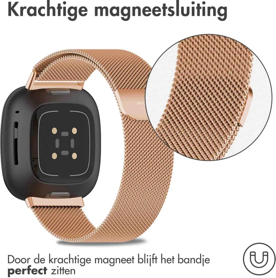 Imoshion Milanees Magnetisch Bandje SH00056691 - Fitbit Smartwatch - S - Roségoud