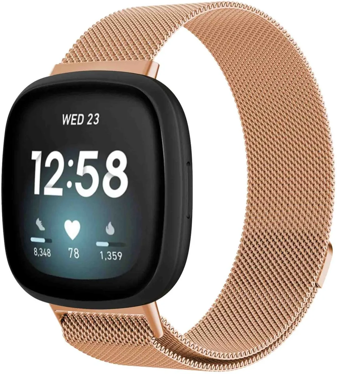 Imoshion Milanees Magnetisch Bandje SH00056691 - Fitbit Smartwatch - S - Roségoud
