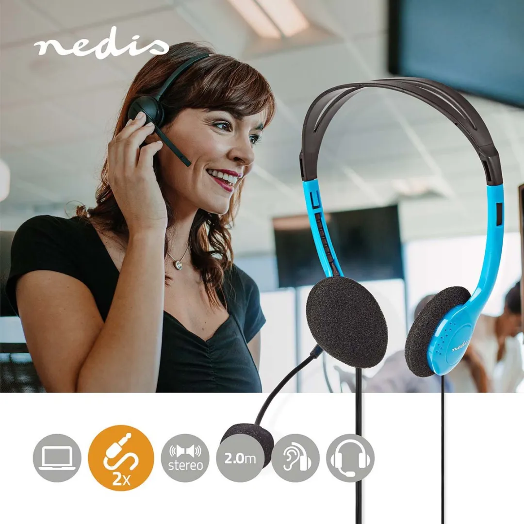 Nedis PC-Headset CHST100BU - Blauw