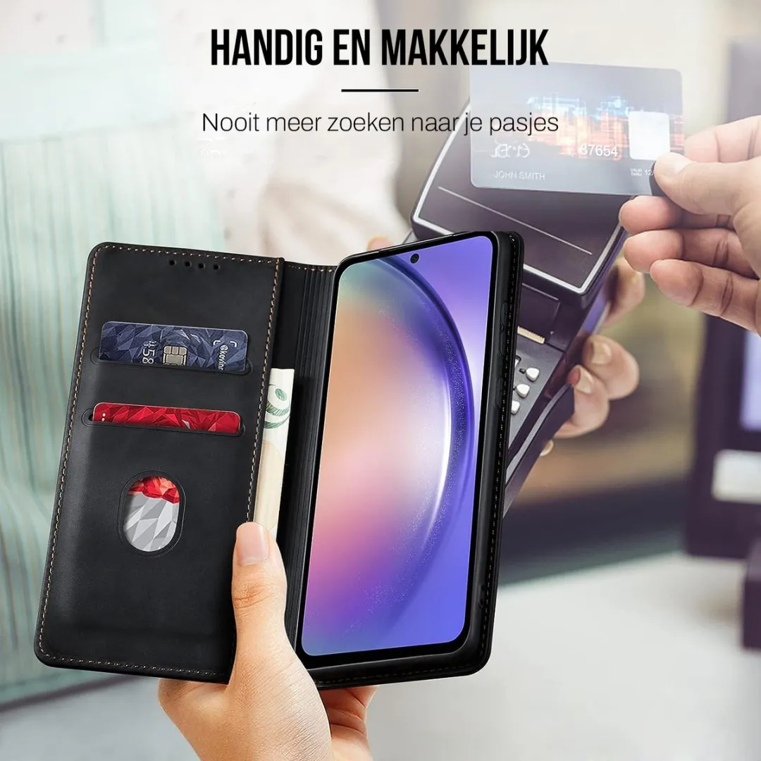 Nuvex Hoesje Samsung Galaxy A54 - 2 Pasjes - Zwart