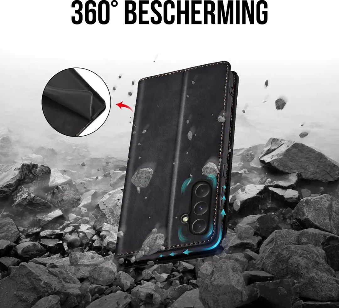 Nuvex Hoesje Samsung Galaxy A54 - 2 Pasjes - Zwart - afbeelding 6 van 6