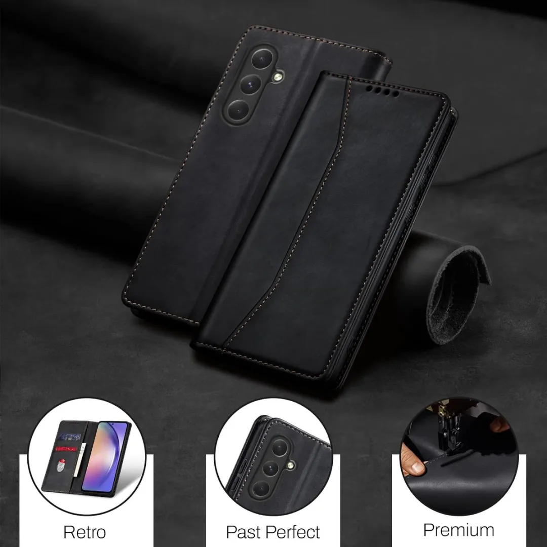Nuvex Hoesje Samsung Galaxy A54 - 2 Pasjes - Zwart