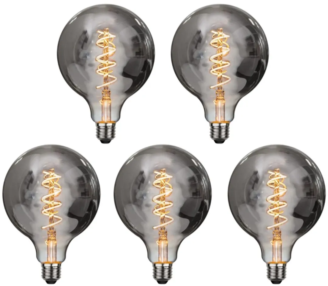 Star Trading G125 Globelamp 5-Pack - 2W - Super Warm Wit - Rookglas