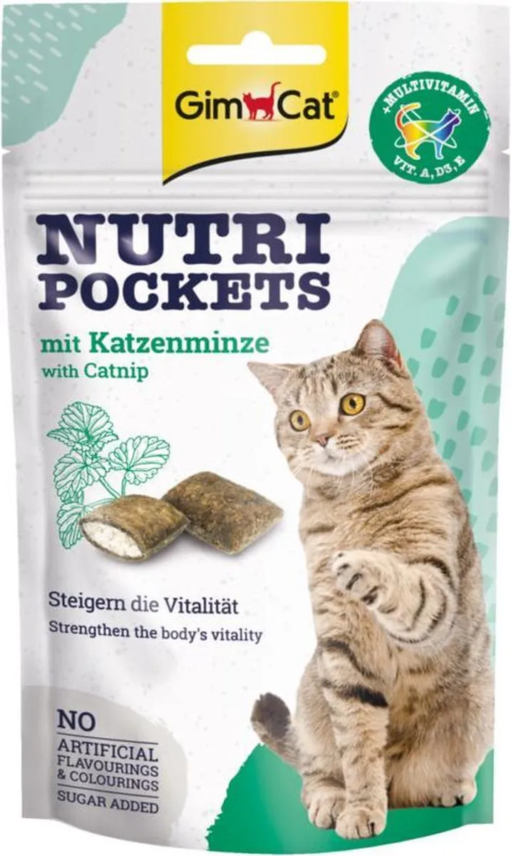 GimCat Nutri Pockets Multi-Vitamin & Kattenkruid - 12x60g