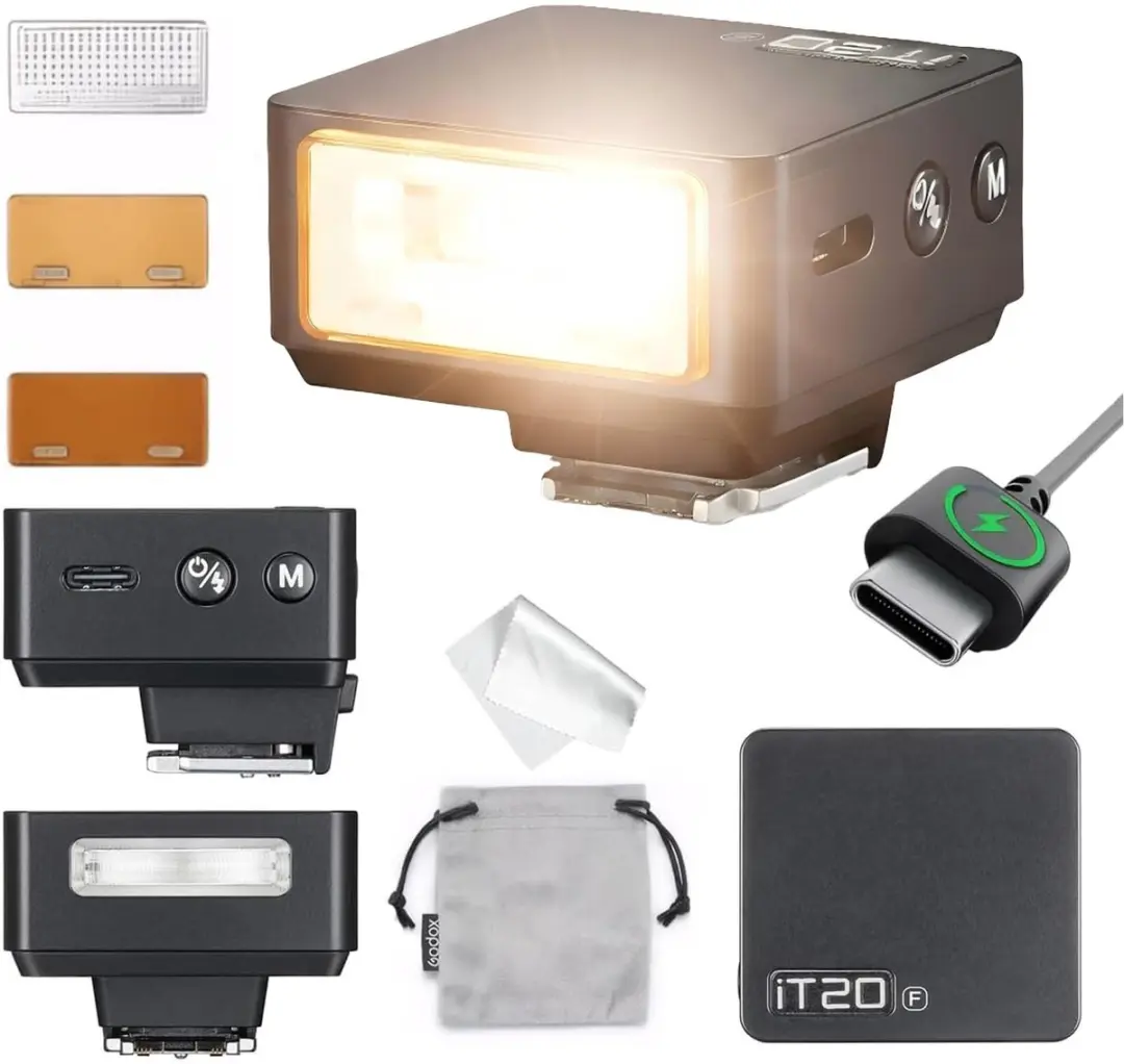Godox iT20 F TTL-miniflitser compatibel met Fujifilm, zwart, USB-C, 45 g