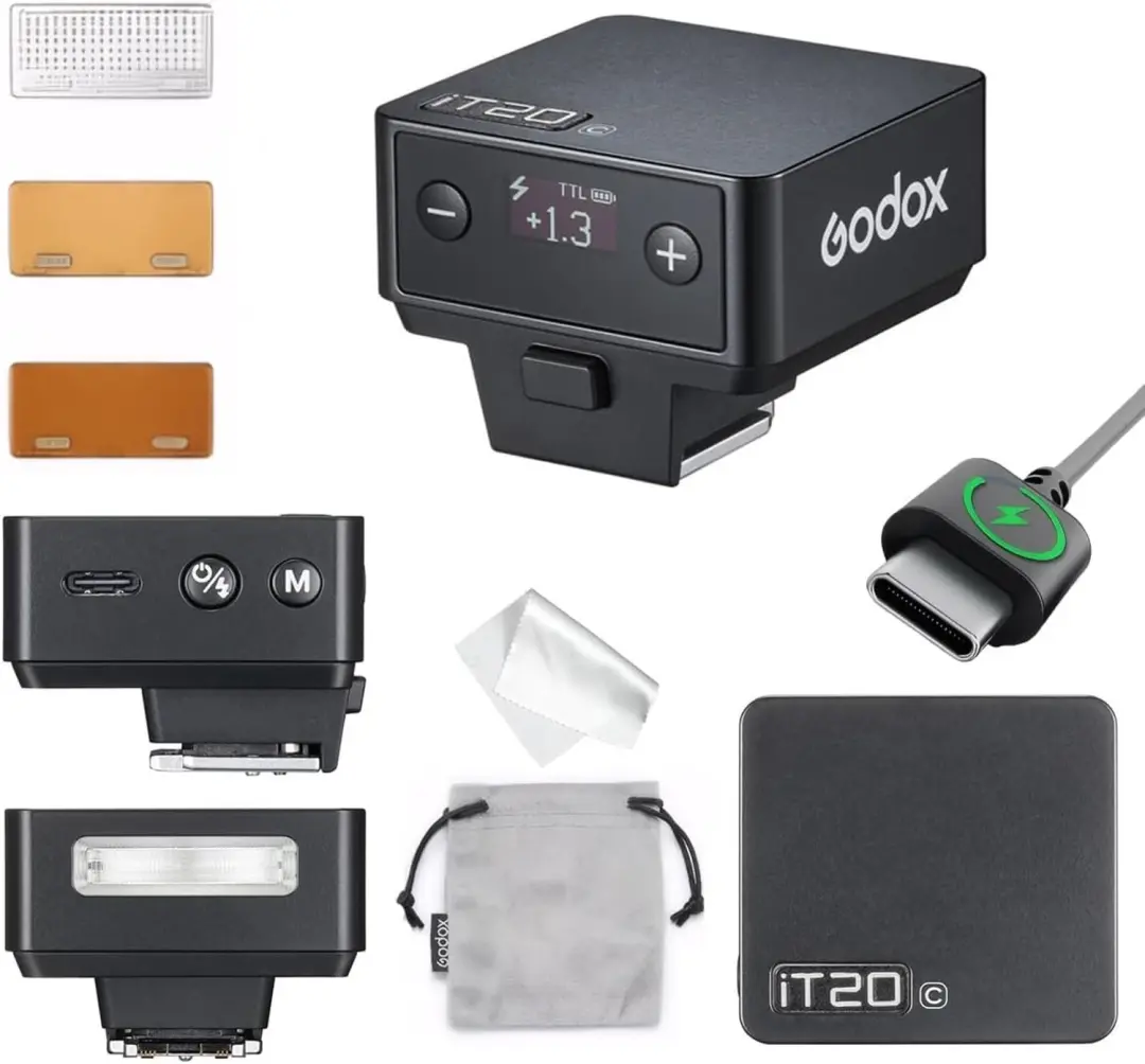 Godox iT20 O TTL-flitser voor OM SYSTEM/Panasonic, zwart, USB-C, 45 g
