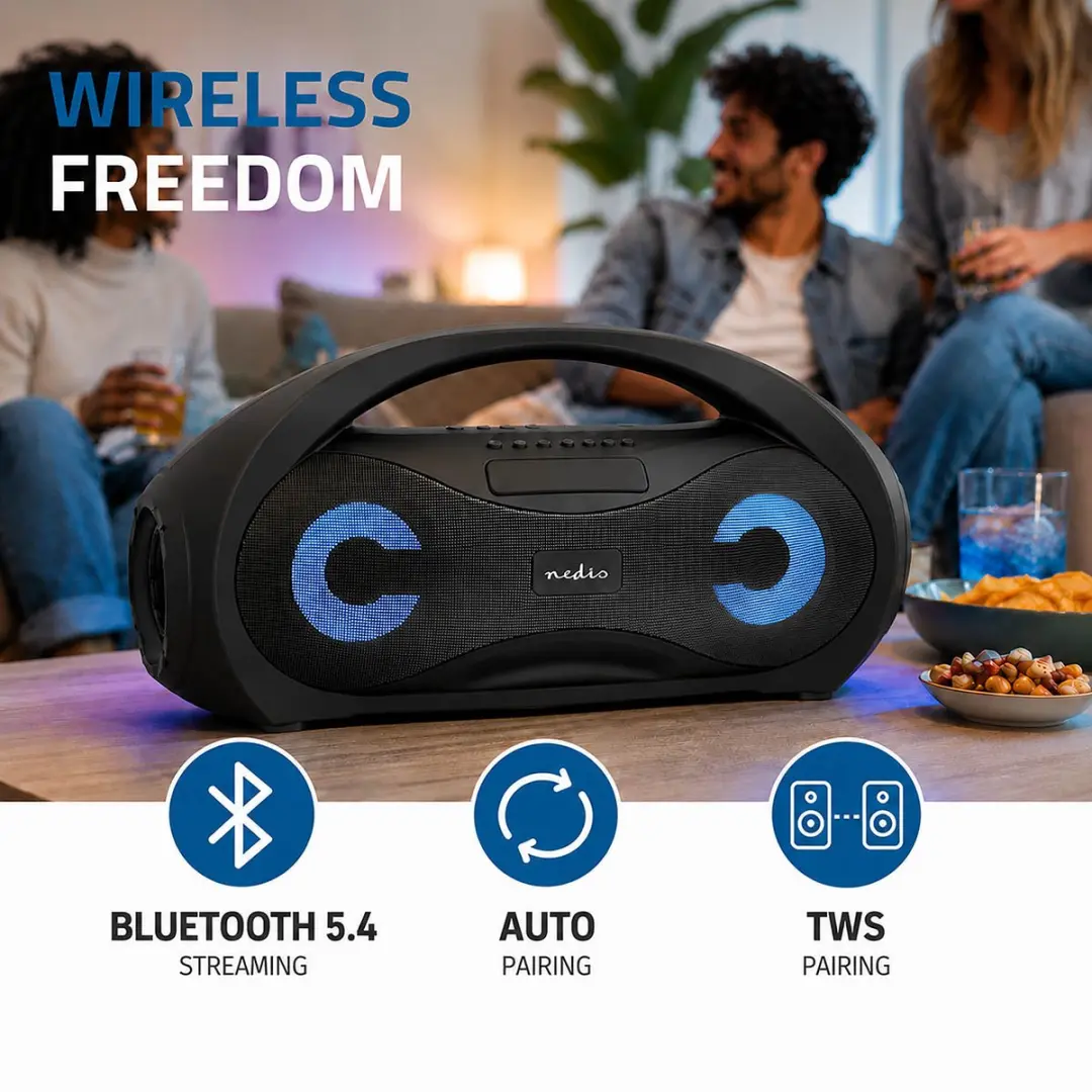 Nedis SPBB406BK Bluetooth Party Boombox