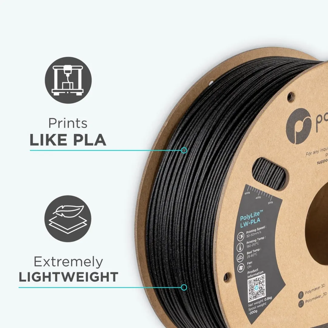 Polymaker PolyLite LW-PLA Groen 1,75mm - 0,8kg