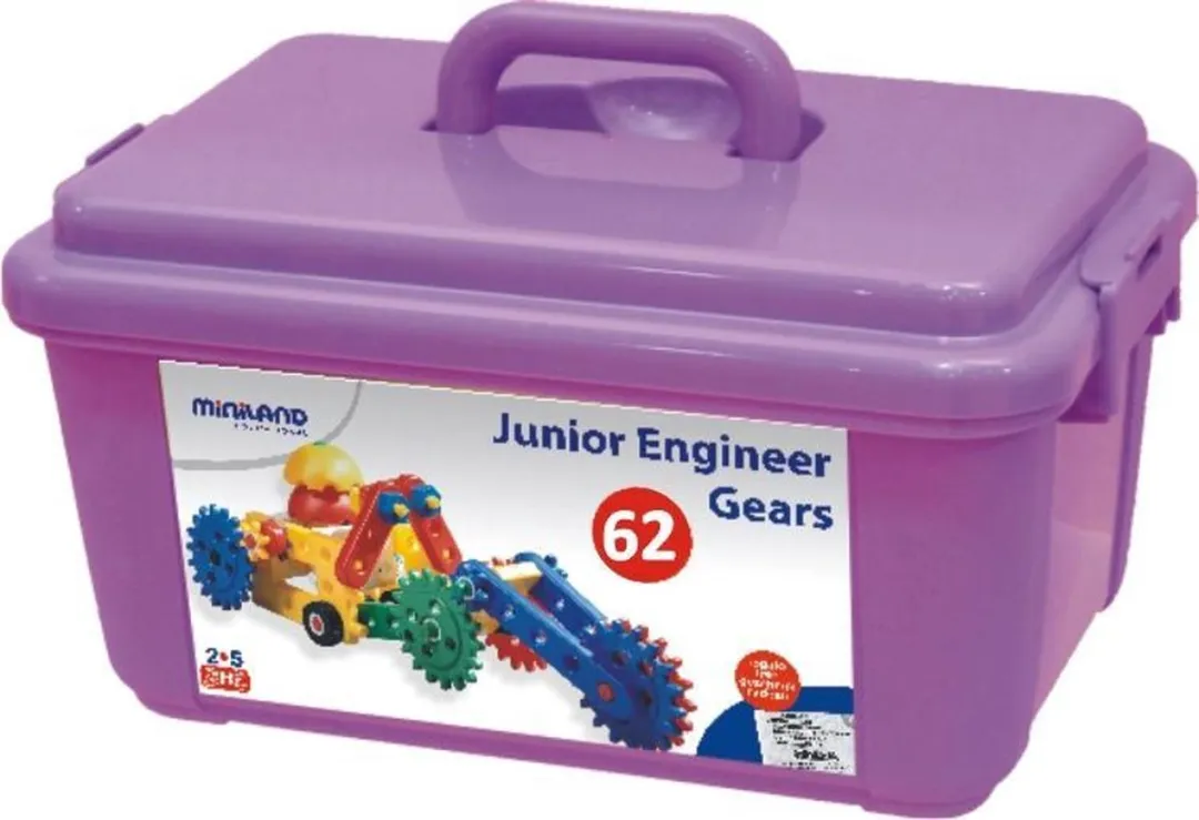 Miniland Junior Engineer Tandwielen Set 62-delig - Paars - afbeelding 6 van 6