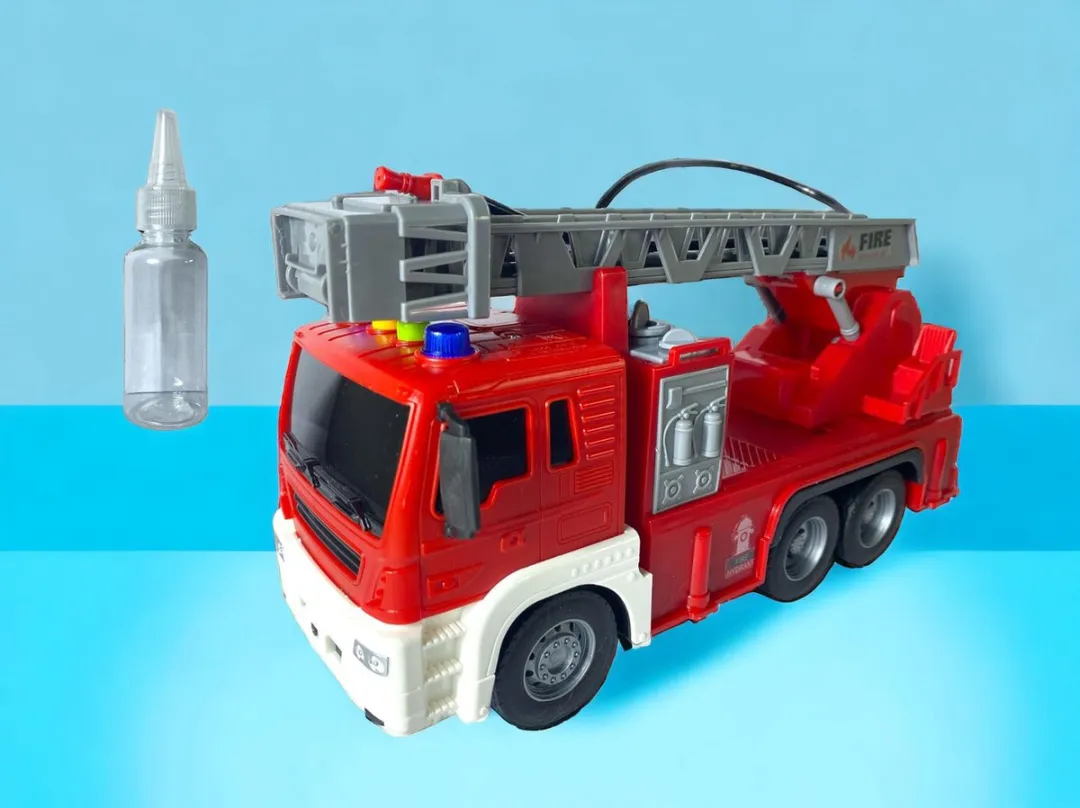 698 Fire Truck - Speelgoed brandweerwagen/ladderwagen voor kinderen 25 cm