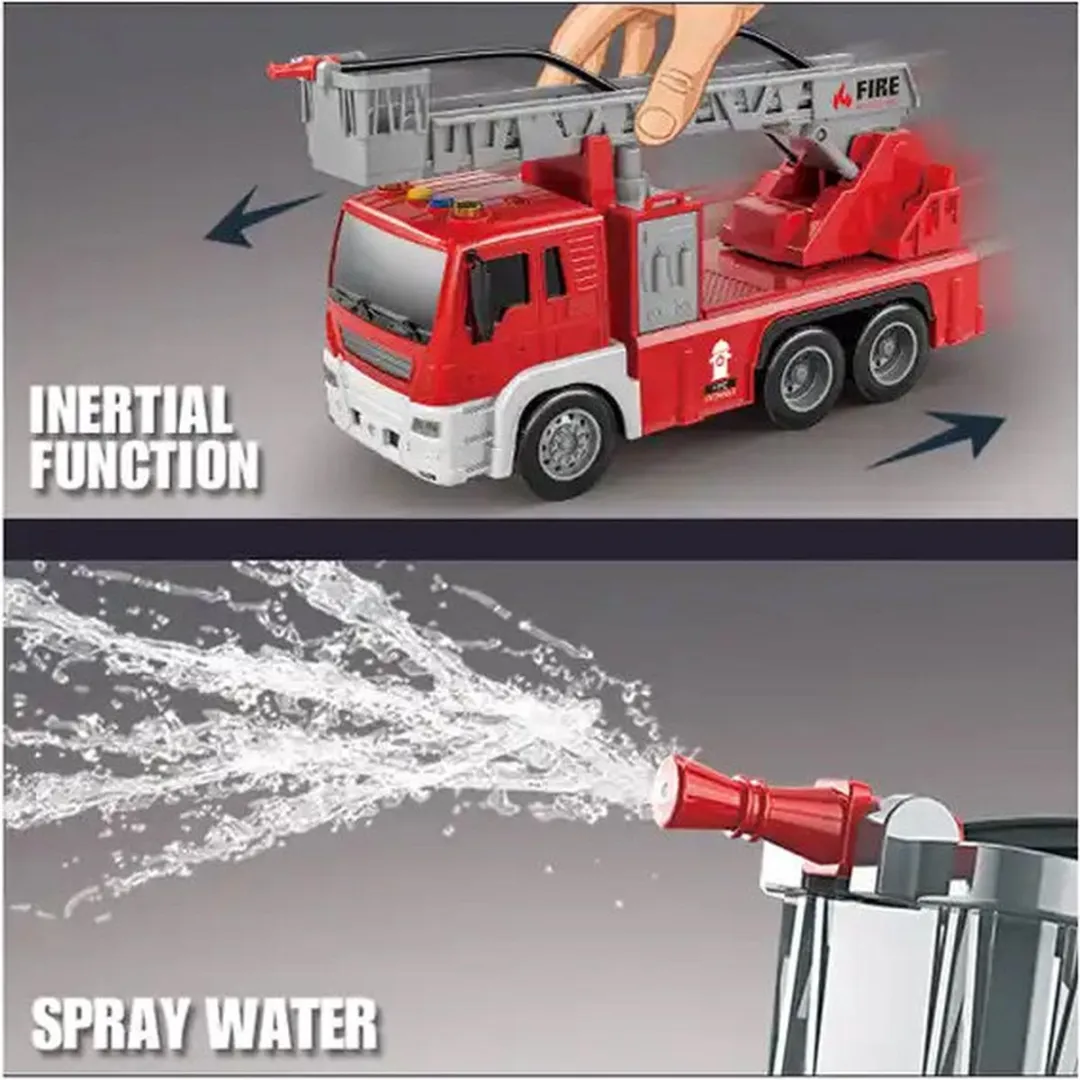 698 Fire Truck - Speelgoed brandweerwagen/ladderwagen voor kinderen 25 cm