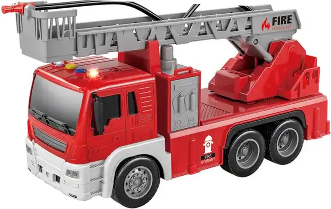 698 Fire Truck - Speelgoed brandweerwagen/ladderwagen voor kinderen 25 cm