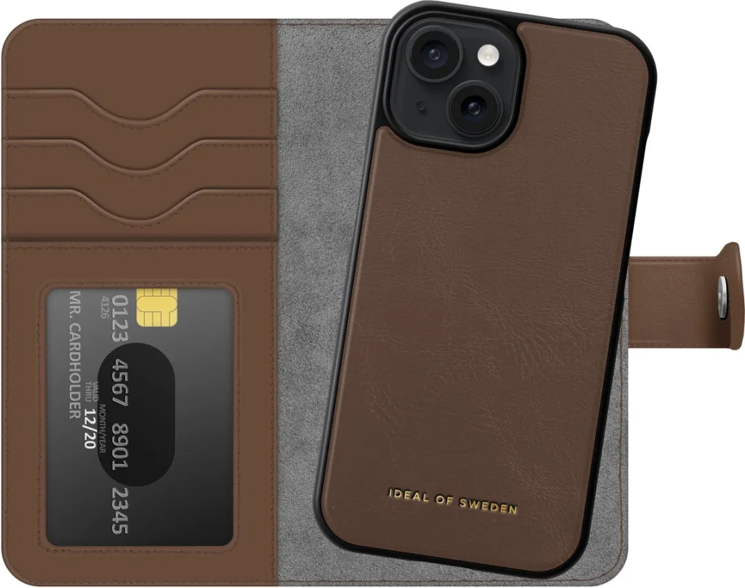 iDeal of Sweden Magnet Wallet iPhone 15 - IDMWP-I2361-484 - Donkerbruin - afbeelding 3 van 6