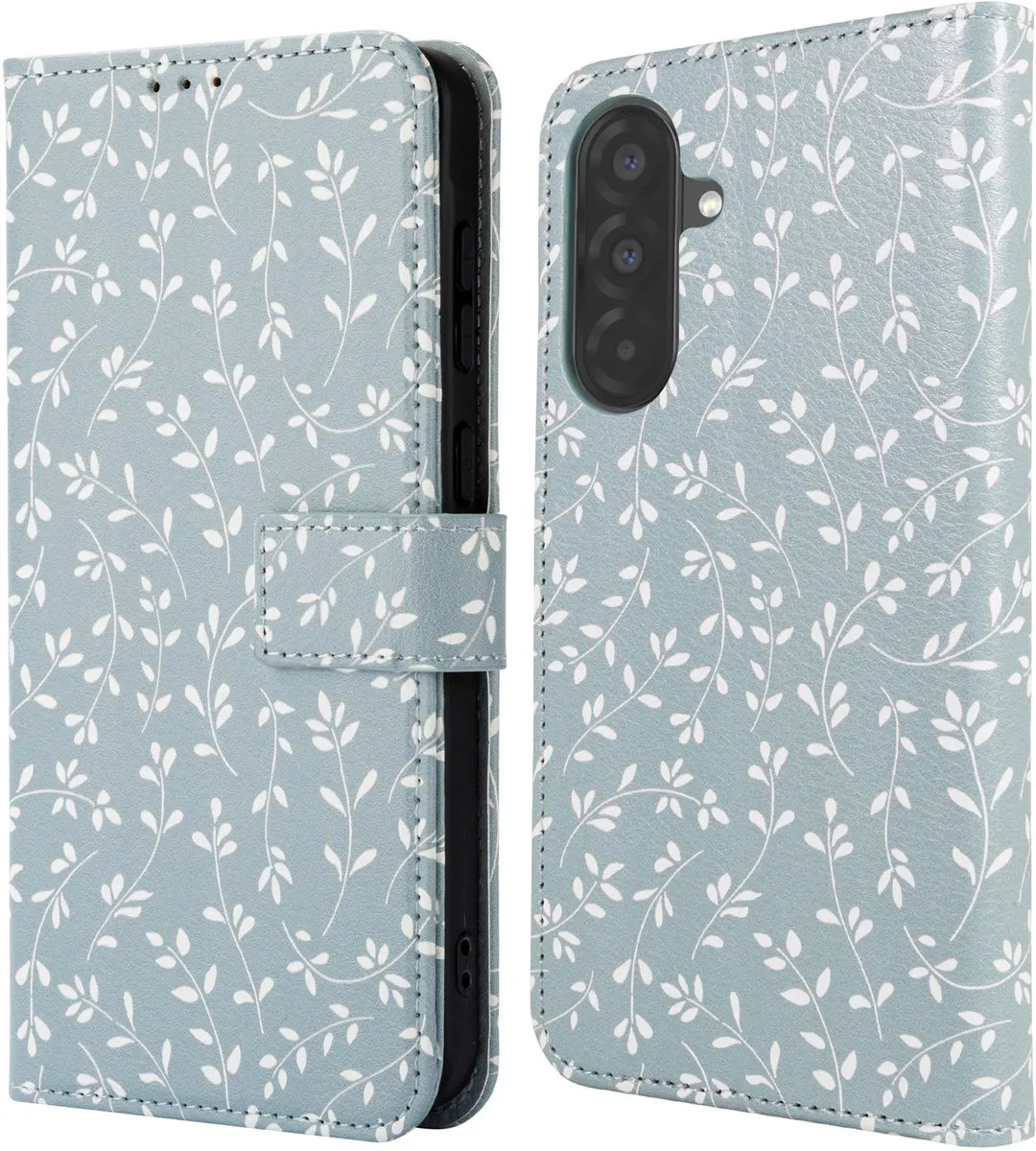 Imoshion Hoesje Samsung Galaxy A37 - Smoke Green Flowers - 3 Pasjes