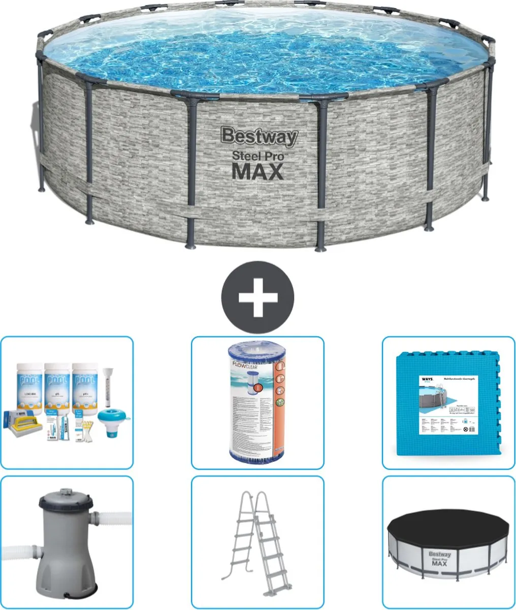 Bestway Steel Pro MAX Zwembad 427cm - Grijs